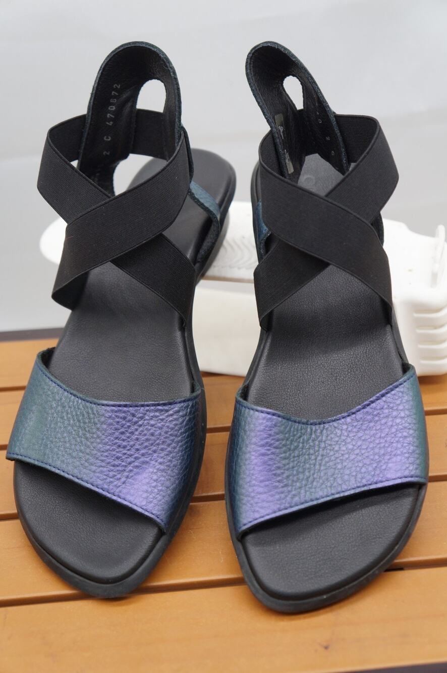 Arche 'Senzu' Sandal iridescent leather elastic criss-cross strap Size 40 US 9
